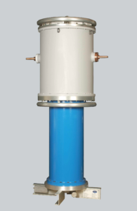 MI 7021U compensated current transformer rated for 100 kV and 4000 A with burden compensation.