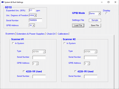 System & Rack Menu Computer Screenshot